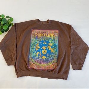 urban outfitters brown pink floyd crewneck